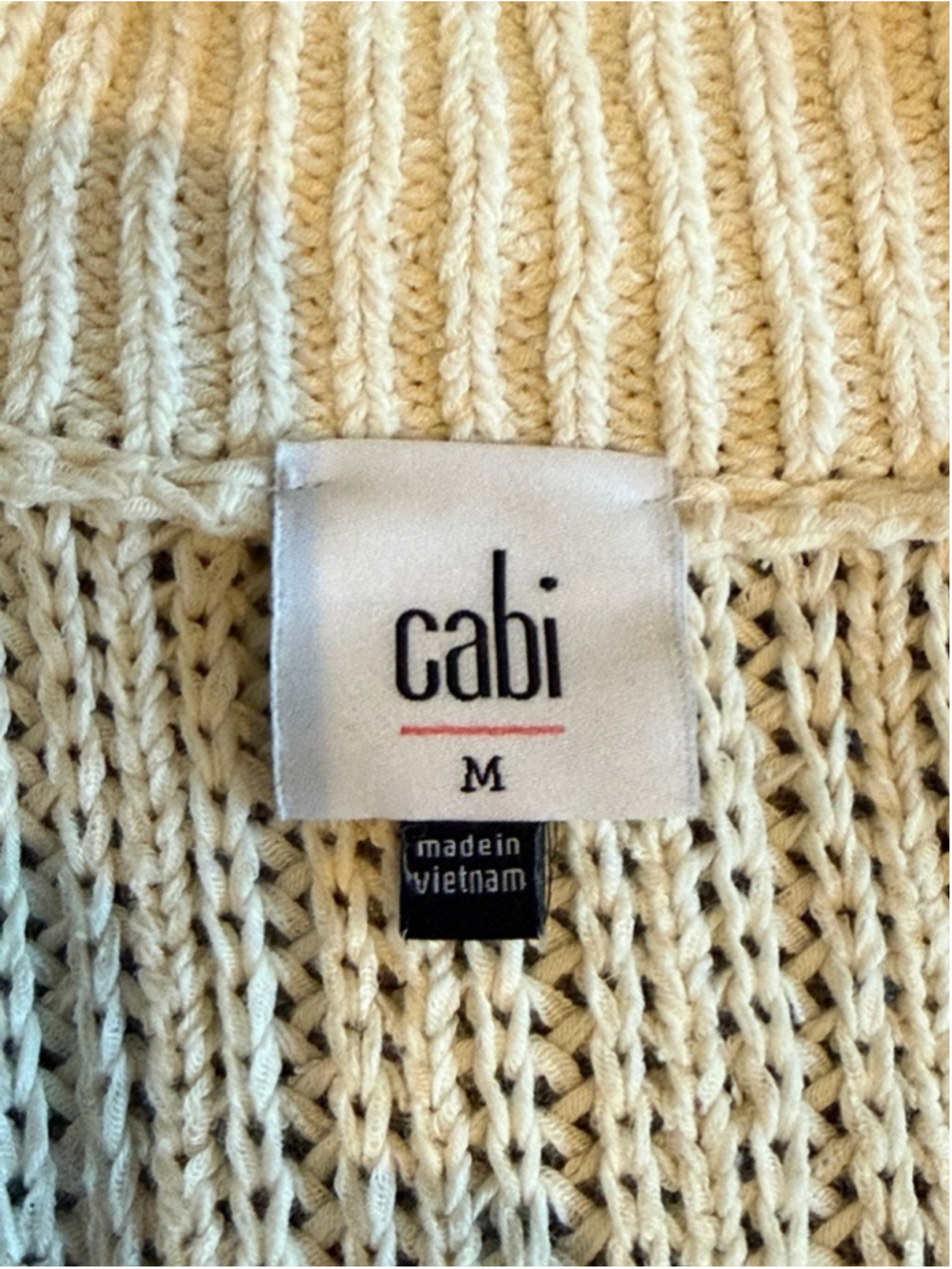 Cabi Croquet Crochet Pullover Sweater Ivory Size Medium EUC - Picture 3 of 5